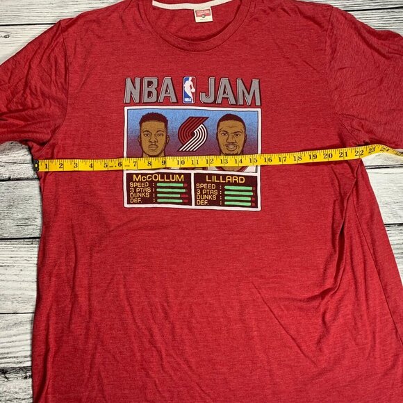 Homage NBA Jam T Shirt Damian Lillard CJ McCollum Portland Trail Blazers - Picture 7 of 8